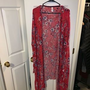 NWOT Xhilaration Kimono 2X/3X- Red Floral